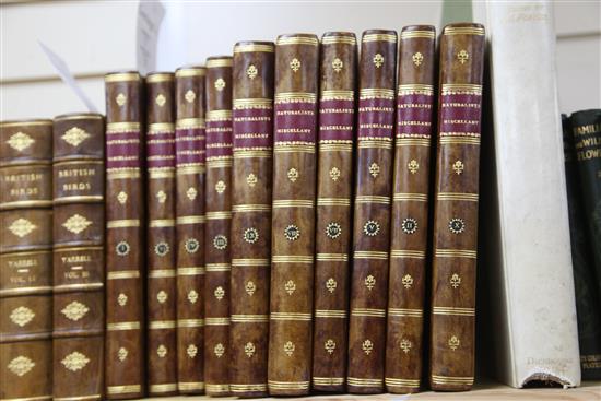 Shaw, George - Vivarium Naturae; or The Naturalists Miscellany, 10 vols (of 25), 8vo, rebacked quarter calf